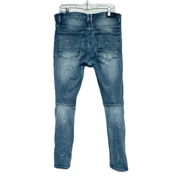 Smoke Rise Jeans Men's 34X34 (33.5") Distressed Destroyed Streetwear Stretch - Picture 11 of 16